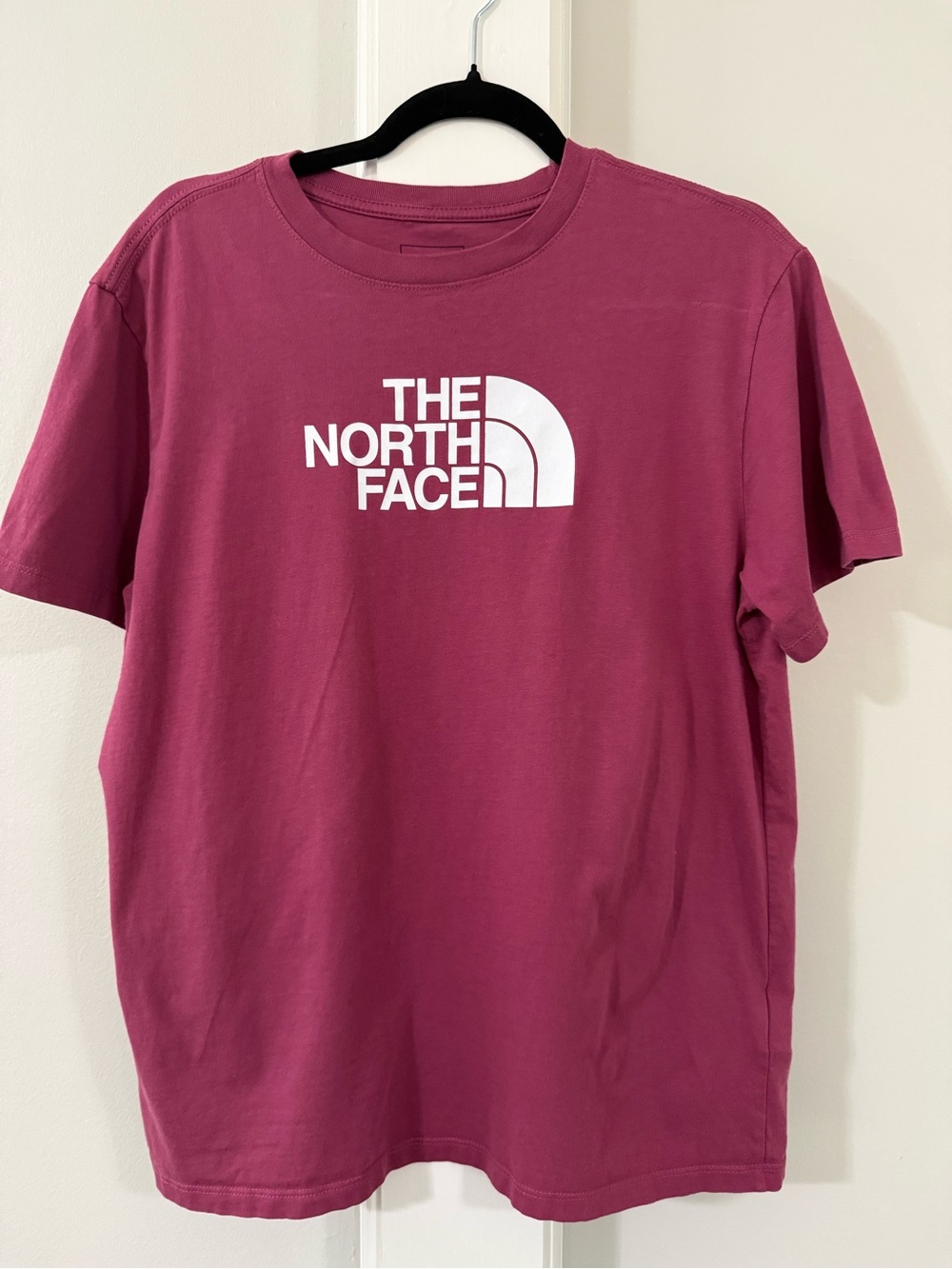 The North Face Short Sleeve Logo Tee in Berry Pink